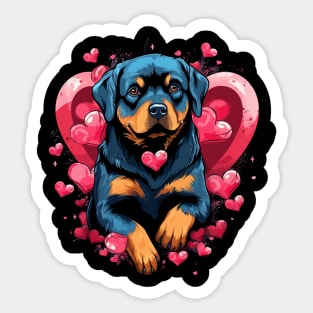 Rottweiler Valentine Day Sticker